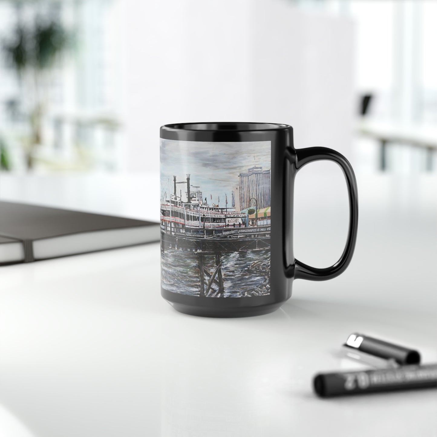 Natchez - Black C-Handle Mug