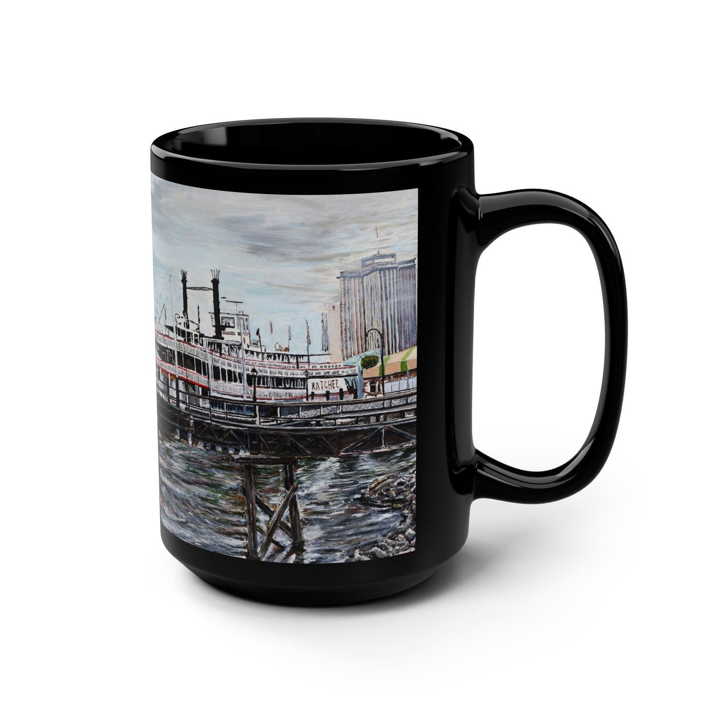 Natchez - Black C-Handle Mug