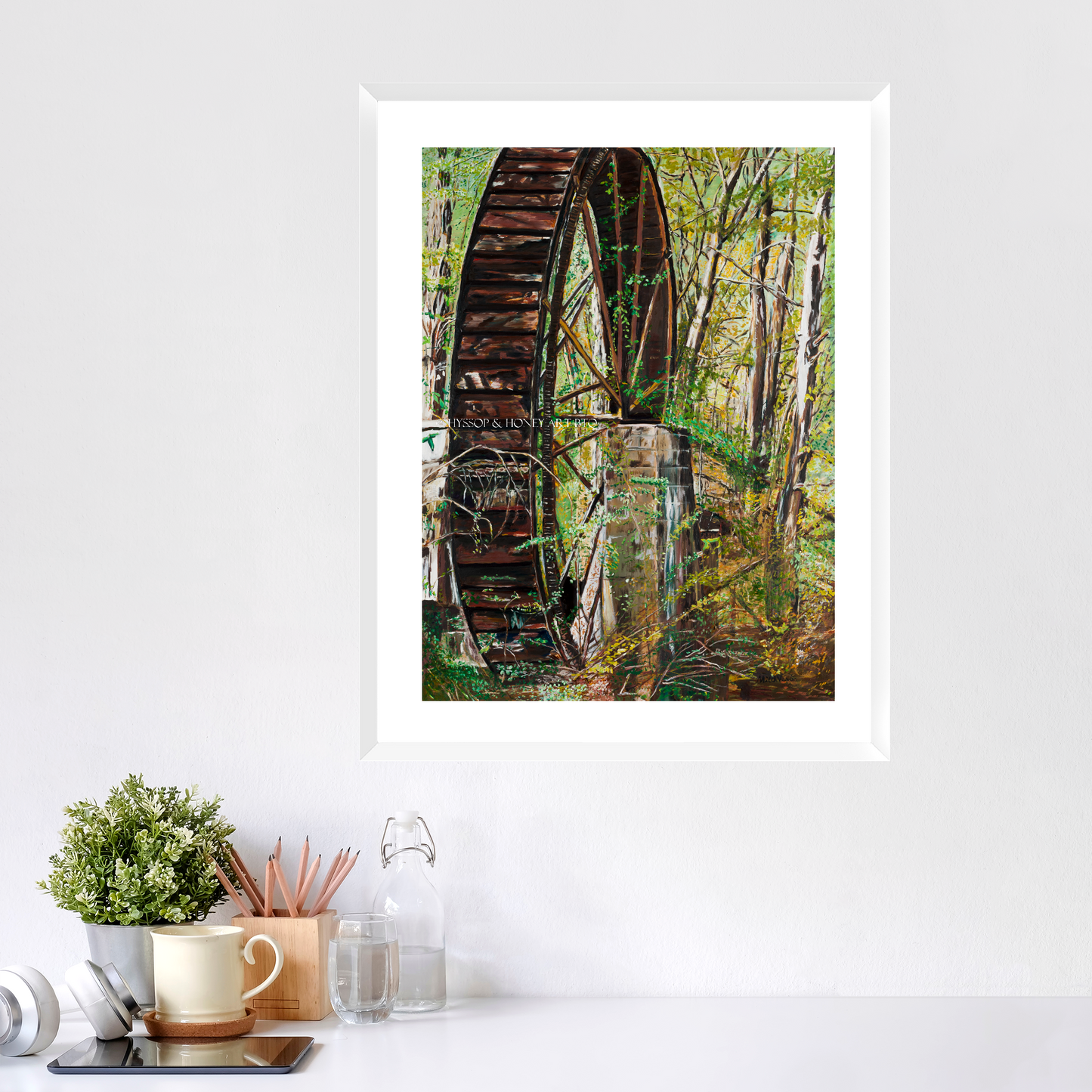Berry Mill Water Wheel - Framed Prints