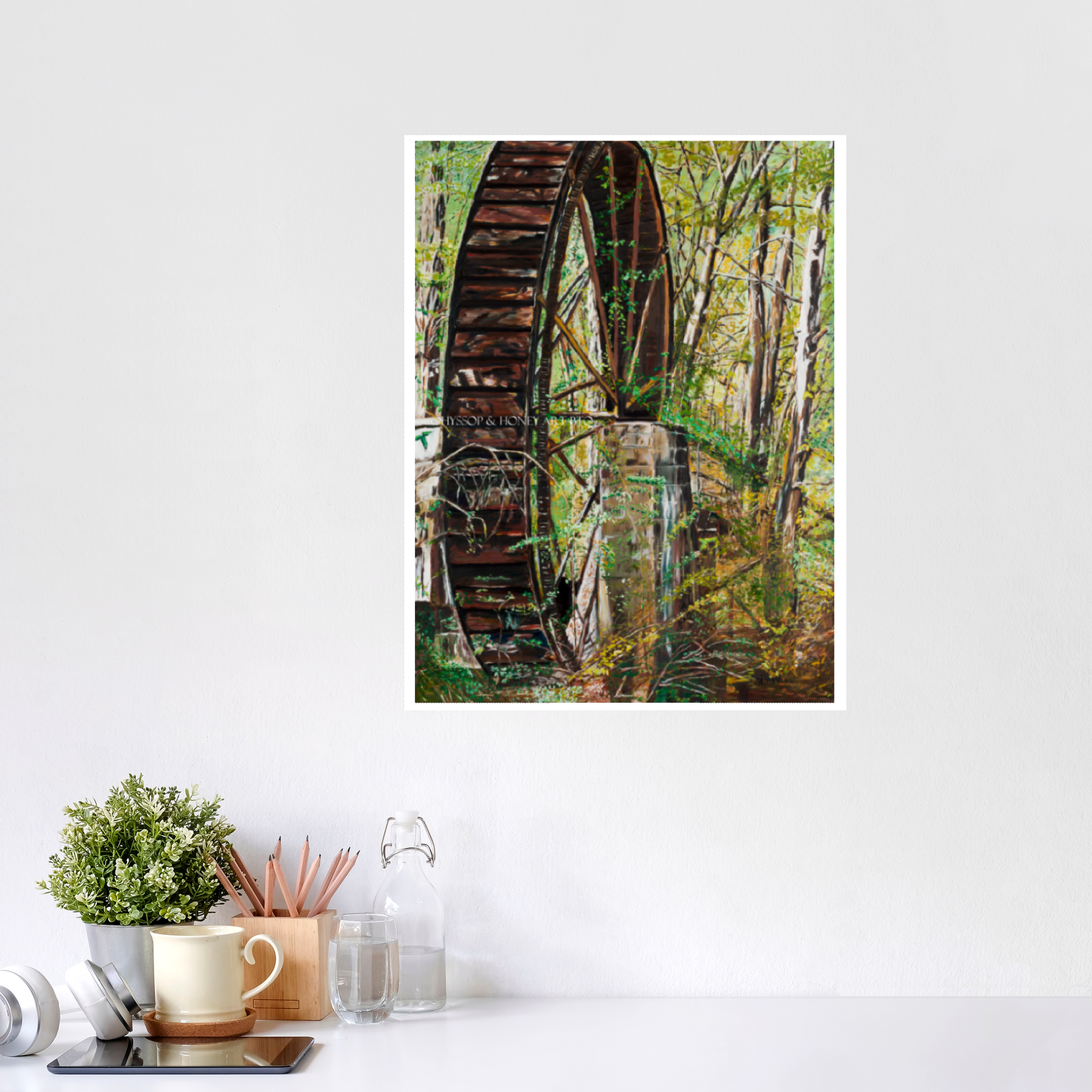 Berry Mill Water Wheel - Unframed Prints