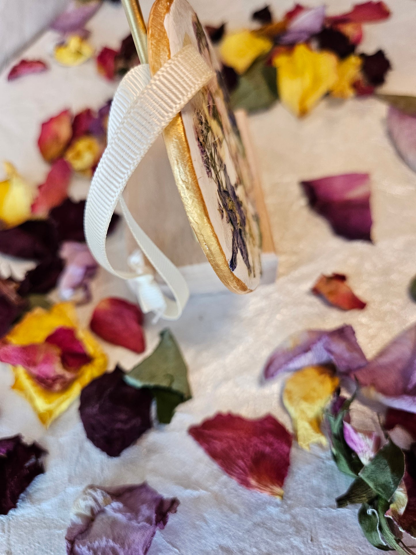 Pressed Flower Ceramic Ornament - 3