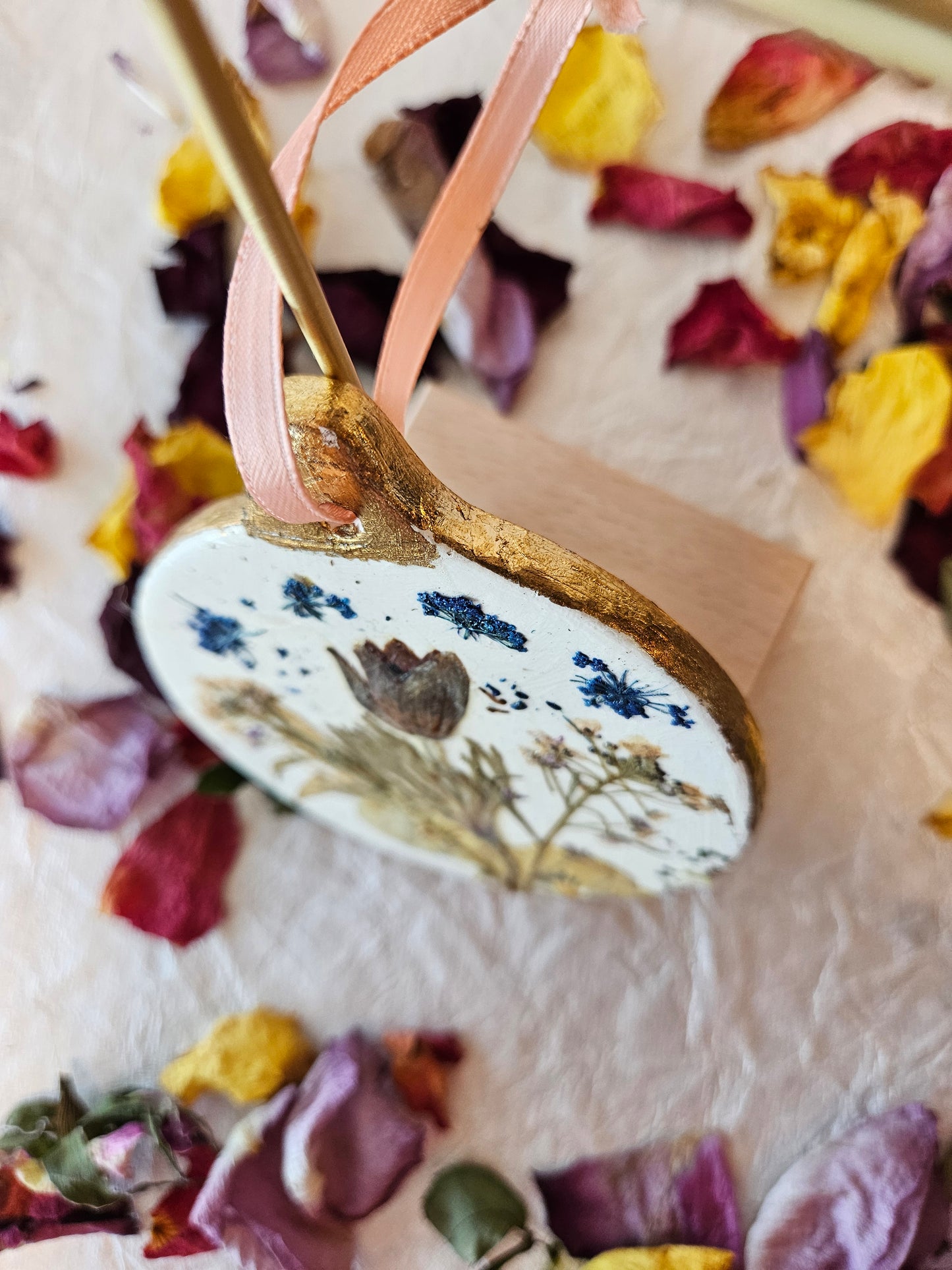 Pressed Flower Ceramic Ornament - 1