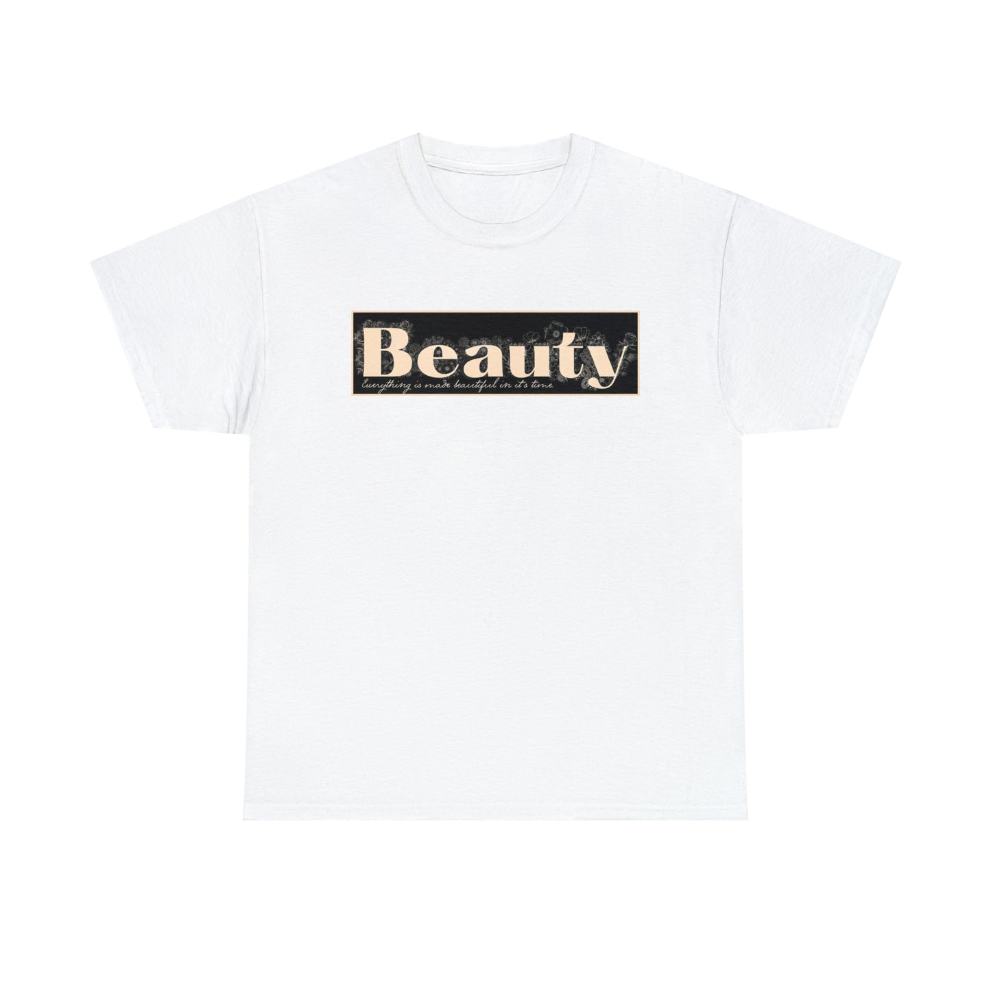 "Beauty" Cotton Graphic Tee - Everything Black & Creamed Honey