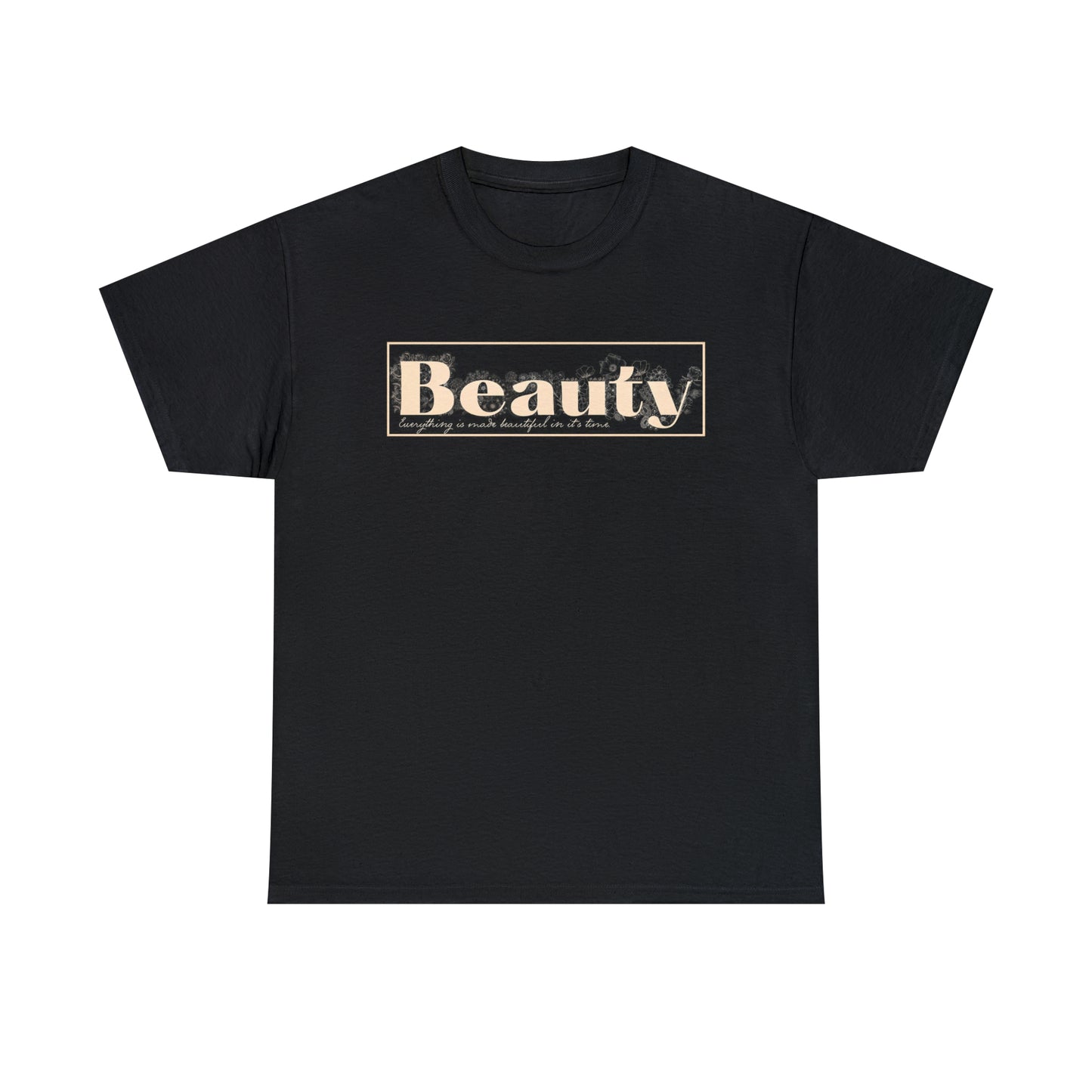"Beauty" Cotton Graphic Tee - Everything Black & Creamed Honey