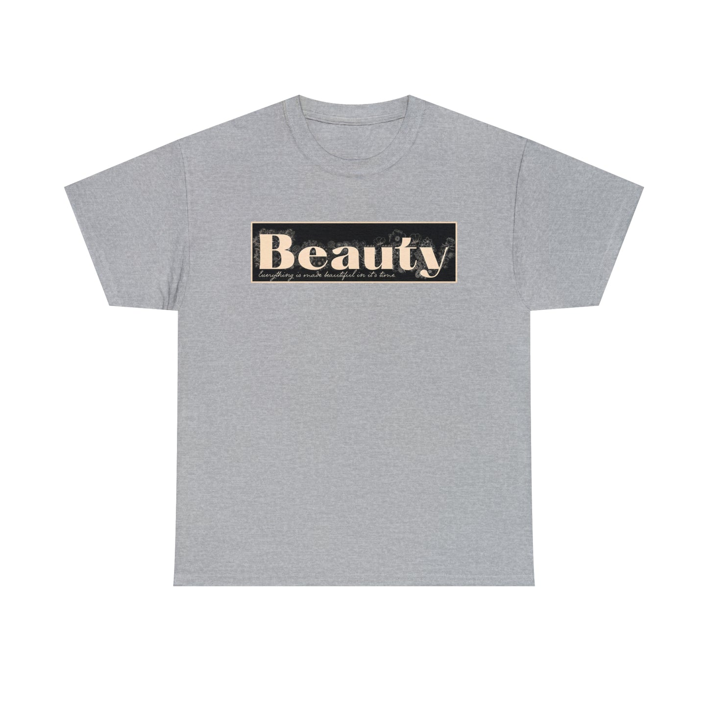 "Beauty" Cotton Graphic Tee - Everything Black & Creamed Honey