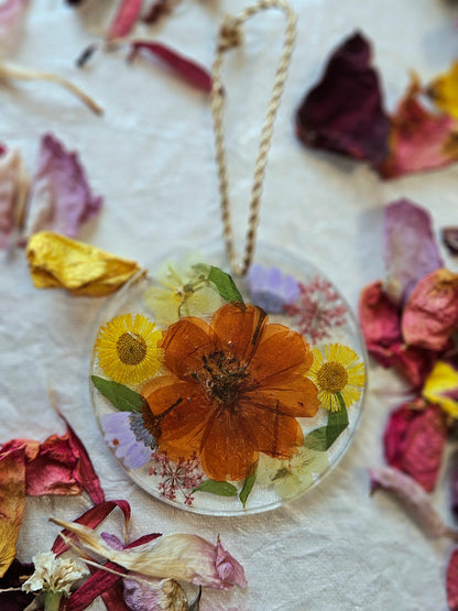 Pressed Flower Resin Ornament - 16