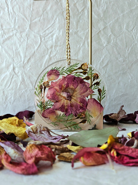 Pressed Flower Resin Ornament - 14