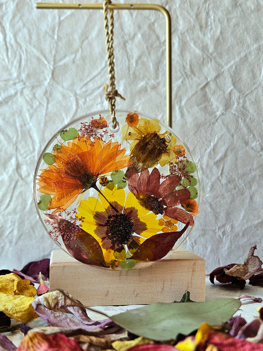 Pressed Flower Resin Ornament - 12
