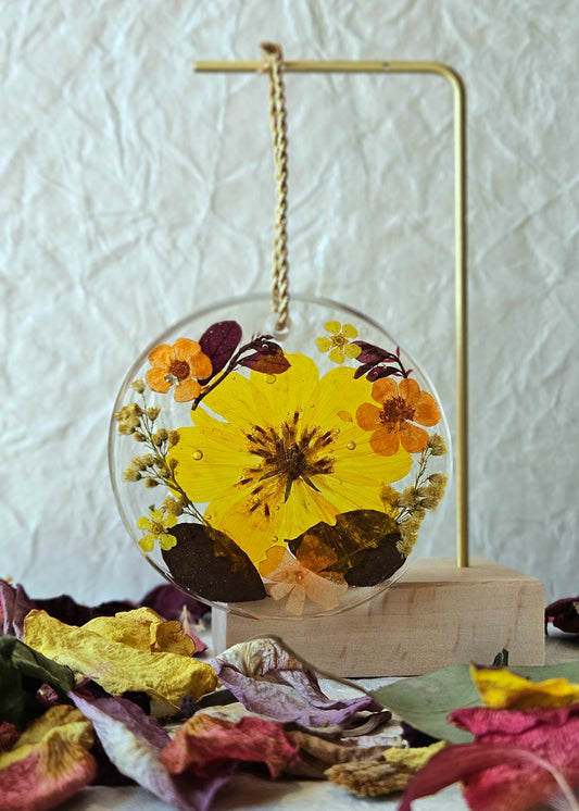 Pressed Flower Resin Ornament - 9