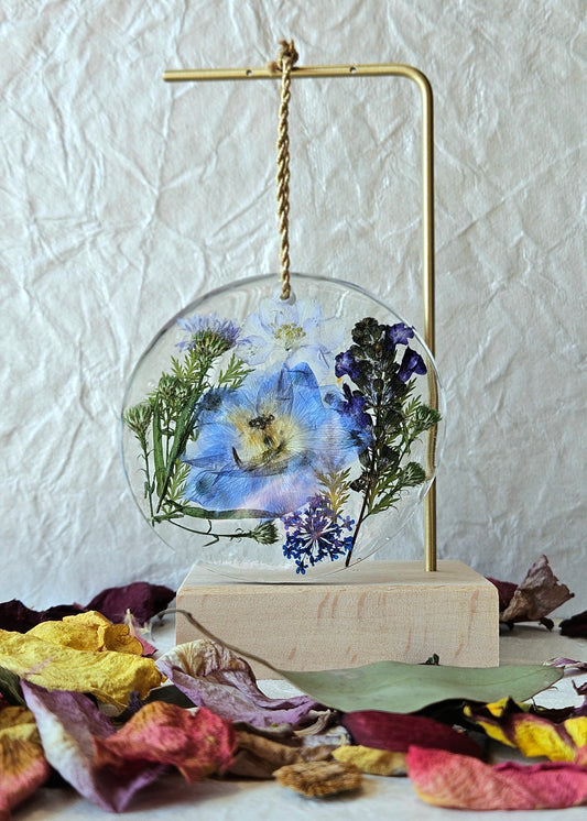 Pressed Flower Resin Ornament - 6