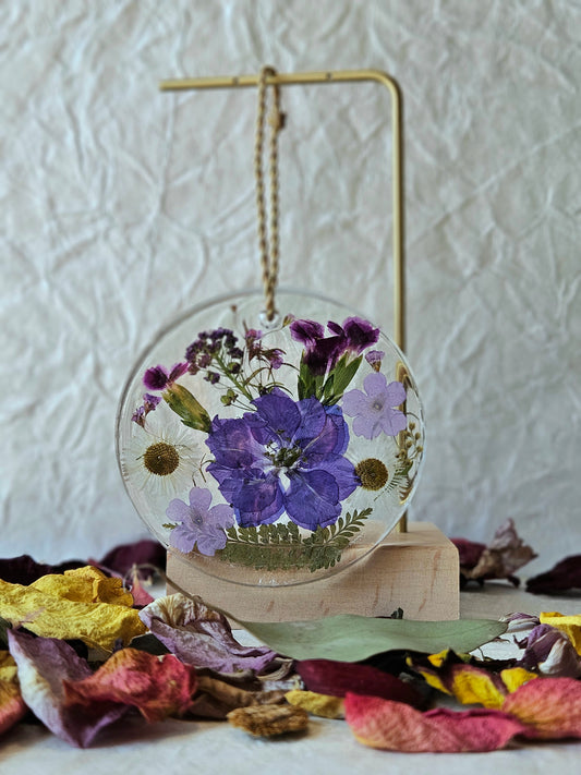 Pressed Flower Resin Ornament - 5