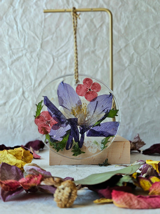 Pressed Flower Resin Ornament - 4