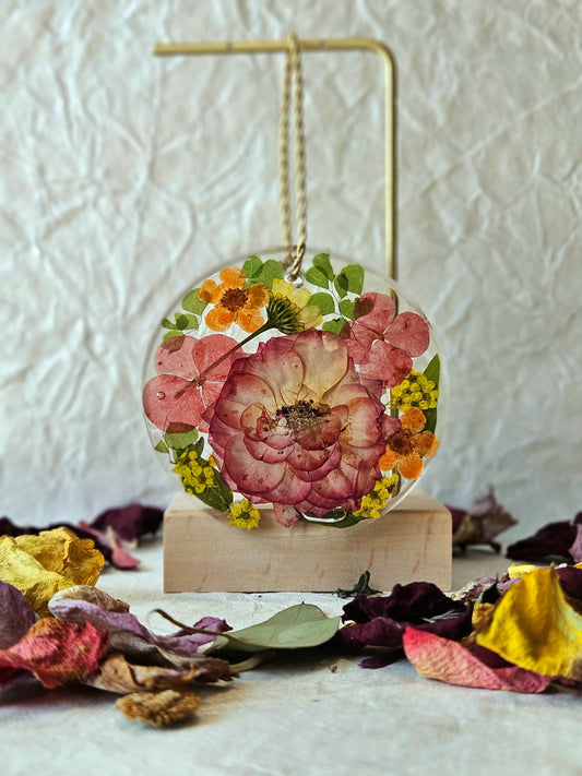 Pressed Flower Resin Ornament - 3