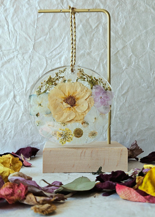 Pressed Flower Resin Ornament - 1