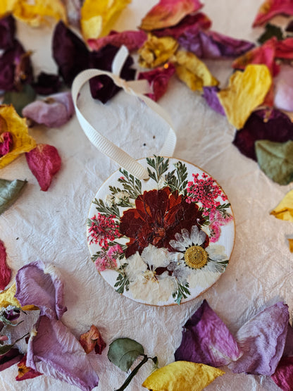 Pressed Flower Ceramic Ornament - 7