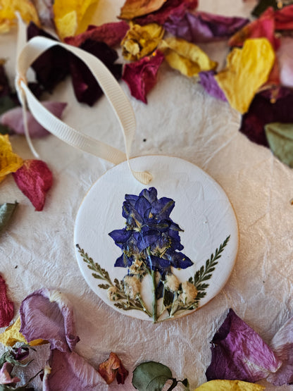 Pressed Flower Ceramic Ornament - 6