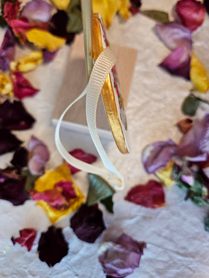 Pressed Flower Ceramic Ornament - 5