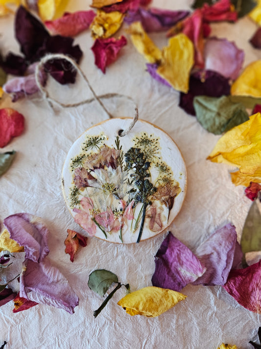 Pressed Flower Ceramic Ornament - 4