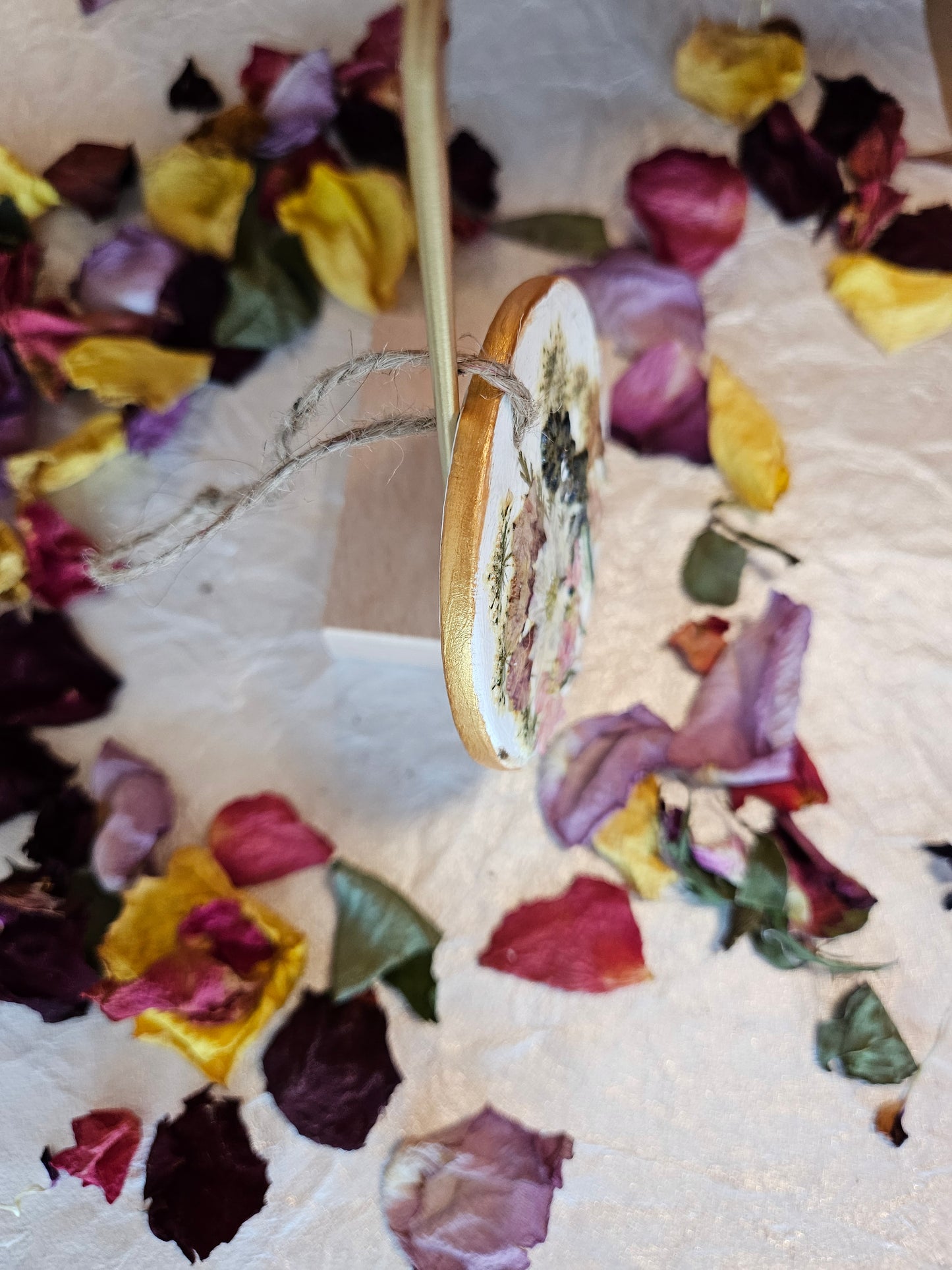 Pressed Flower Ceramic Ornament - 4