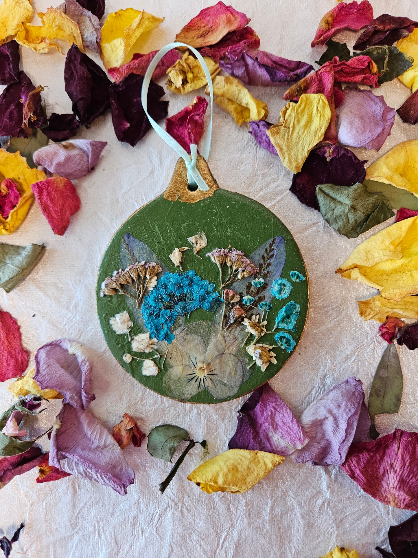 Pressed Flower Ceramic Ornament - 8