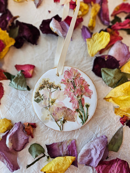 Pressed Flower Ceramic Ornament - 2