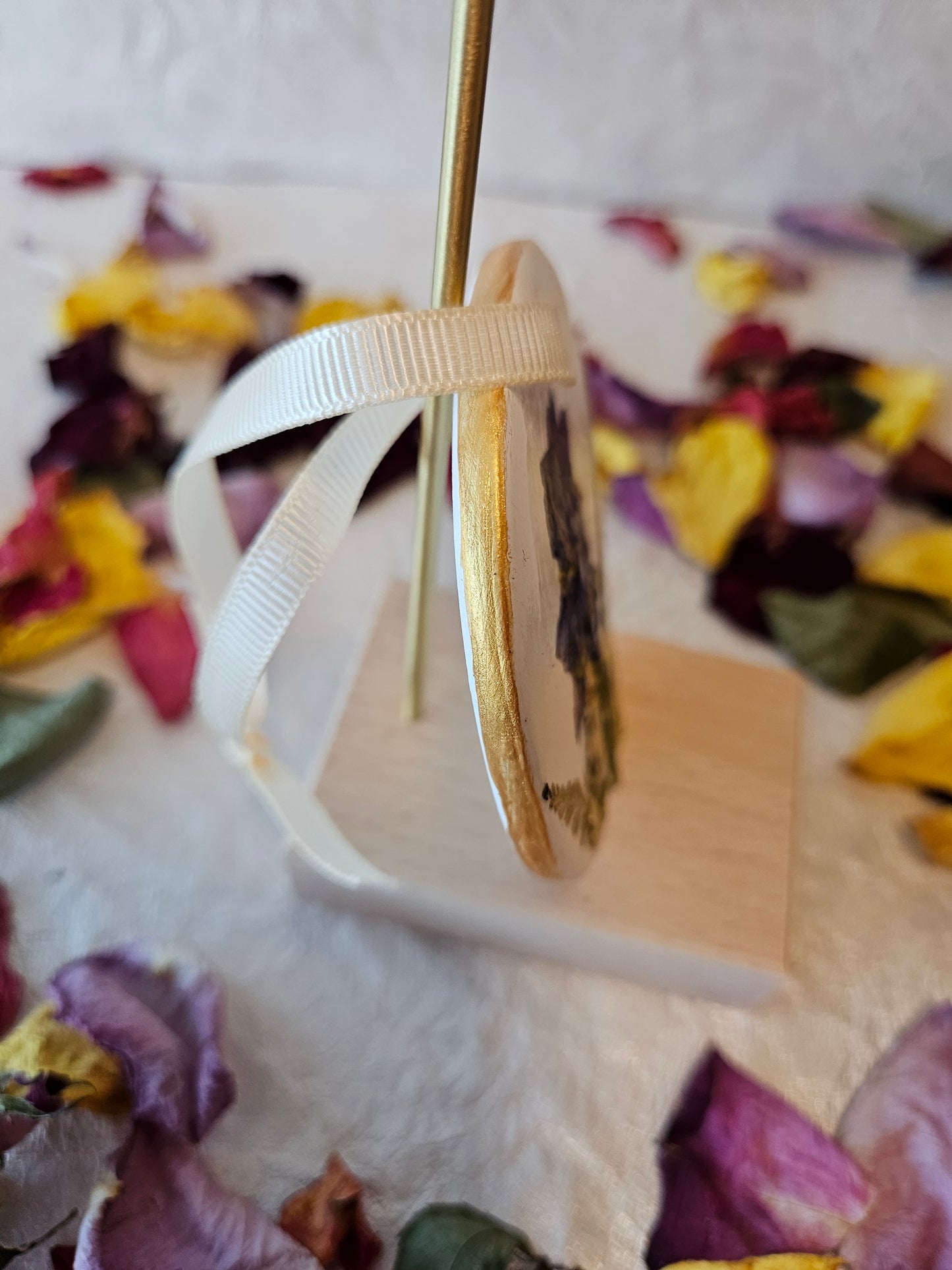 Pressed Flower Ceramic Ornament - 6