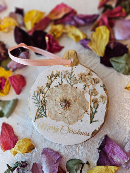 Pressed Flower Ceramic Ornament - 9