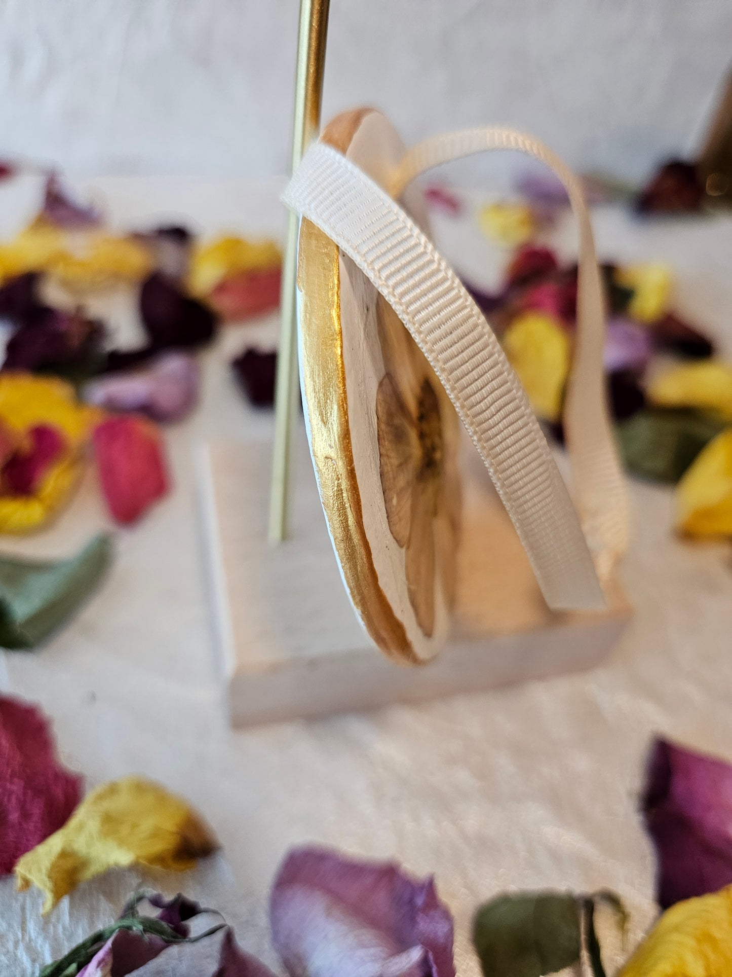 Pressed Flower Ceramic Ornament - 10