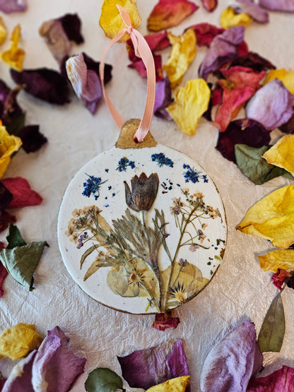 Pressed Flower Ceramic Ornament - 1