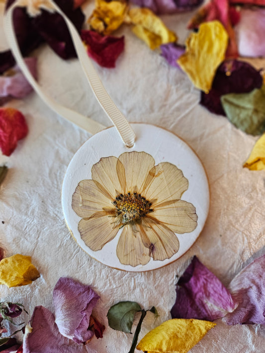 Pressed Flower Ceramic Ornament - 10