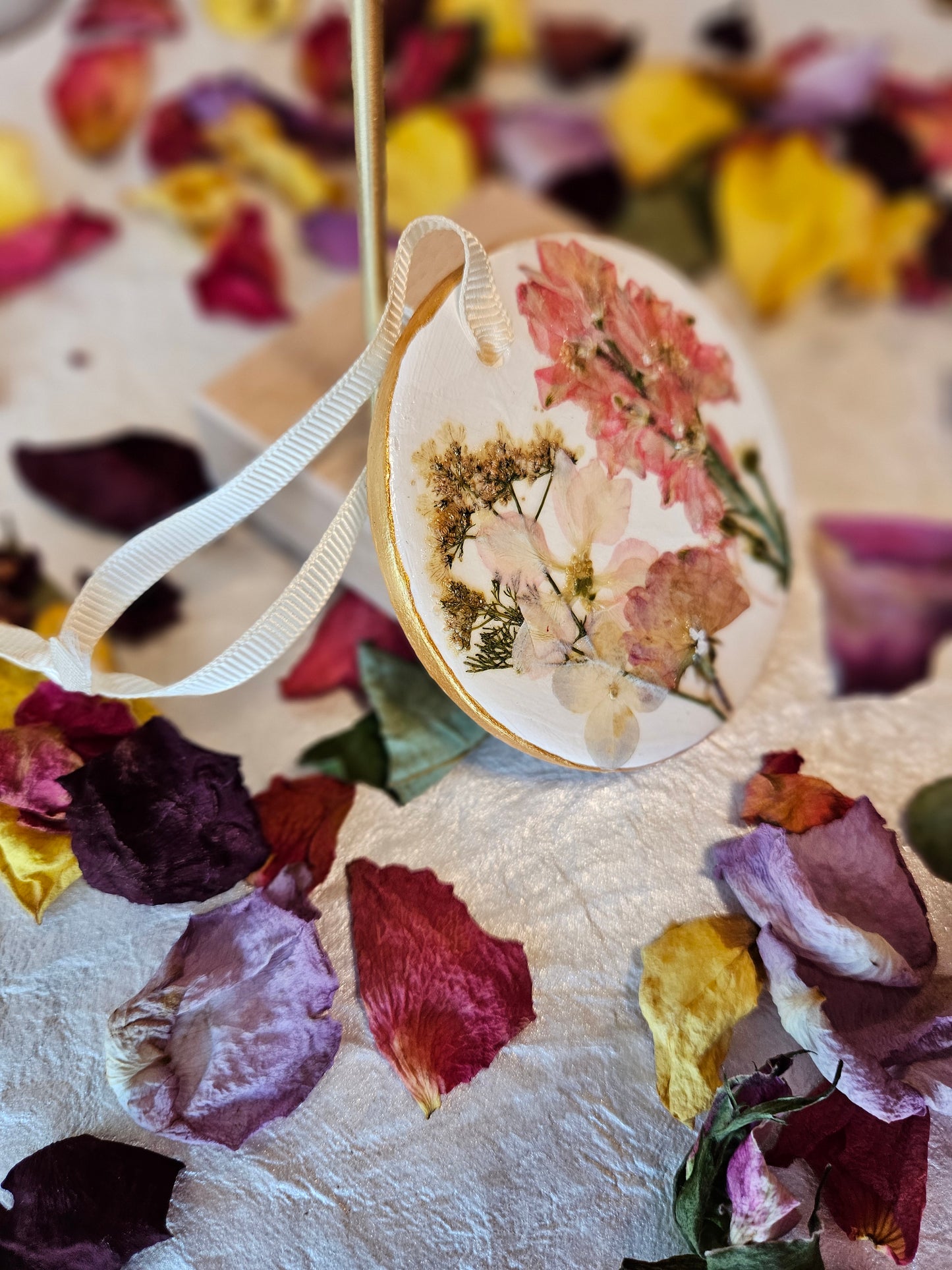 Pressed Flower Ceramic Ornament - 2