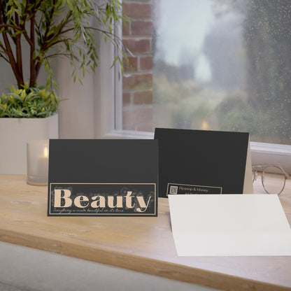 "Beauty" Greeting Cards - Everything Black & Creamed Honey